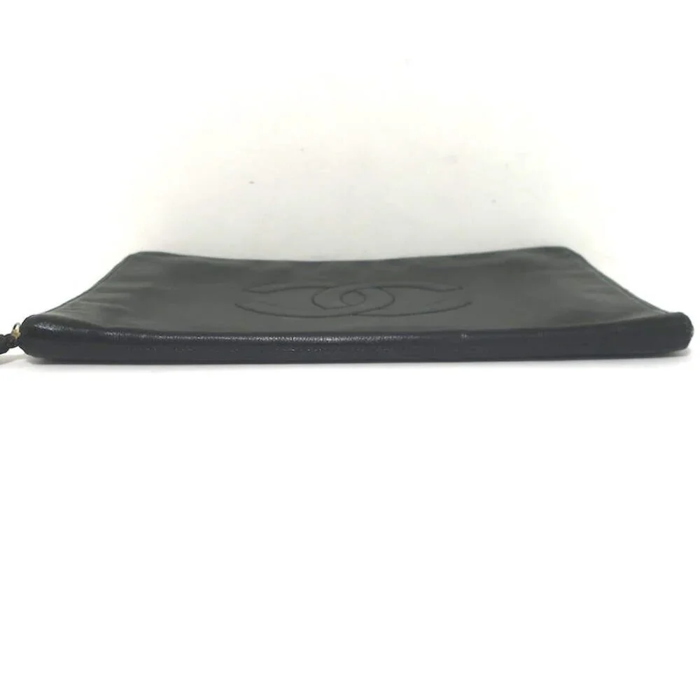 Chanel 90s Timeless CC Zip-Around Portfolio Document Holder Black Caviar Leather